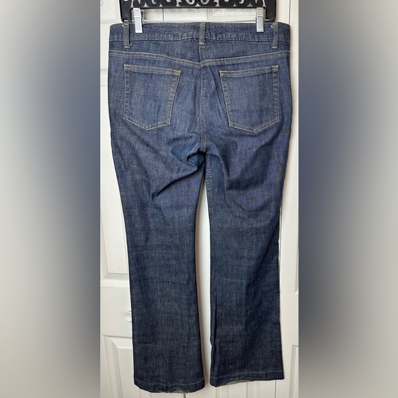 THEORY Wide Leg Flare Denim Trouser Jeans Dark Wash Workwear Career Low Rise - Picture 7 of 11